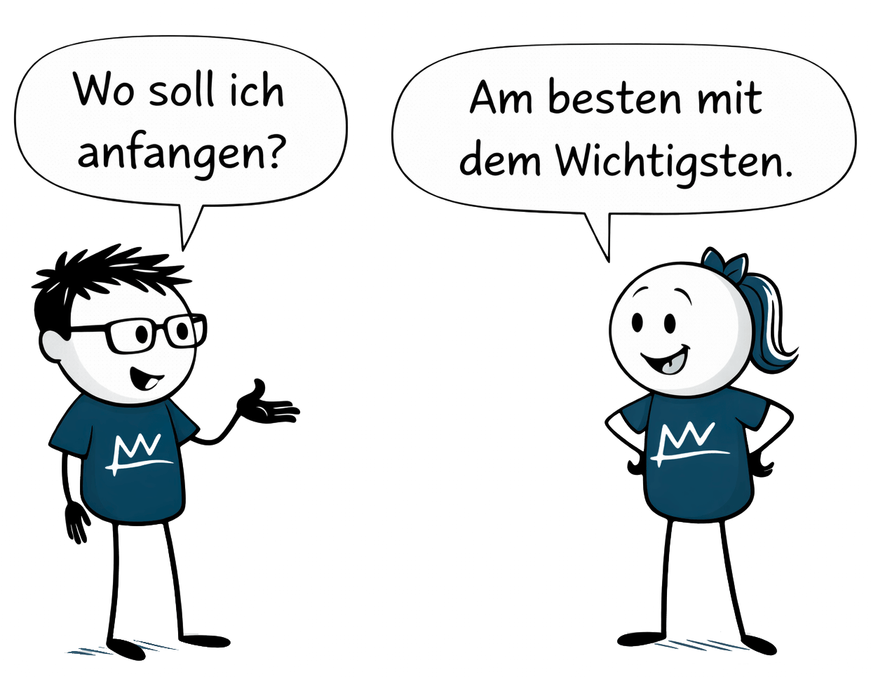 Ein Mann sagt "Wo soll ich Anfangen?" - Die Frau sagt "Am besten mit dem Wichtigsten".